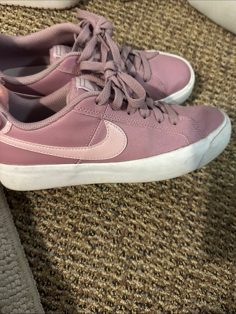 Nike Rose Pink Low-Top Sneakers with Light Pink Swoosh